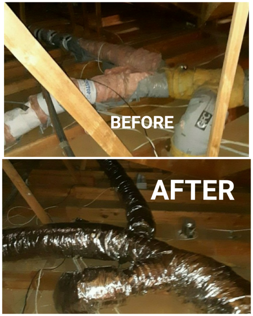 air duct replacement before and after